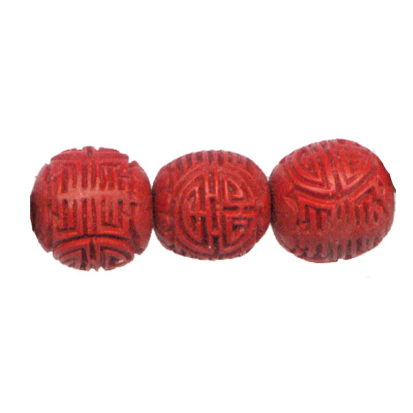CINNABAR 15MM ROUND RED(A)