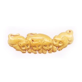 BONE FOUR CATS 28X90MM ANTIQUE