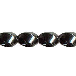 MAGNETIC HEMATITE 6 FACE SWIRL  8X12MM