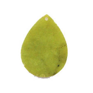 FLAT PEAR 30X40MM OLIVE JADE