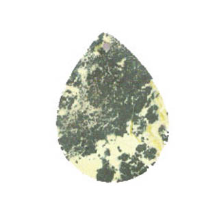 FLAT PEAR 30X40MM YELLOW TURQUOISE