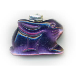 FIBER OPTICAL RABBIT 18X22MM PURPLE COLOR PENDANT (2PCS)