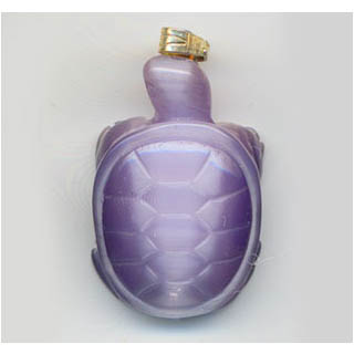 FIBER OPTICAL TURTLE 15X24MM LIGHT PURPLE COLOR PENDANT ( 2PCS)