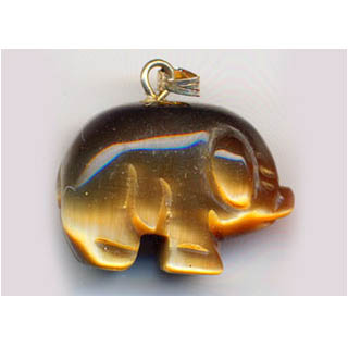 FIBER OPTICAL PIG 17X22MM BROWN COLOR PENDANT(2PCS)