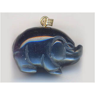FIBER OPTICAL PIG 17X22MM BLACK COLOR PENDANT(2PCS)