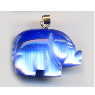 FIBER OPTICAL PIG 17X22MM LIGHT BLUE COLOR PENDANT(2PCS)