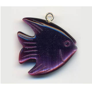 FIBER OPTICAL FISH 22MM PURPLE COLOR PENDANT (2PCS)