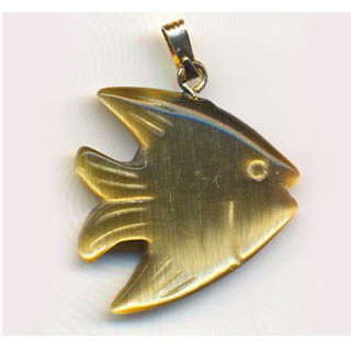 FIBER OPTICAL FISH 22MM BROWN COLOR PENDANT (2PCS)