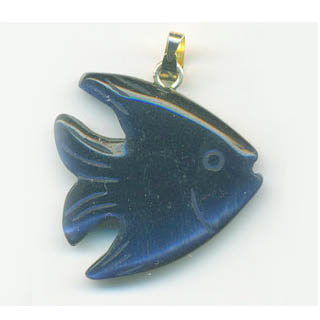FIBER OPTICAL FISH 22MM BLACK COLOR PENDANT (2PCS)