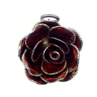 Rose 22mm filagree with red