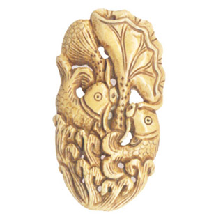BONE COUPLE FISH 38X75MM ANTIQUE
