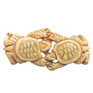 BONE COUPLE TURTLE 28X54MM ANTIQUE