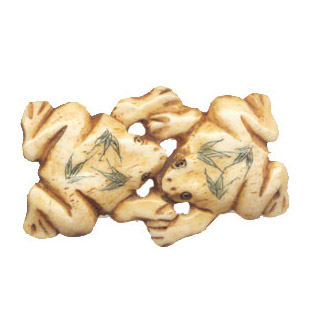 BONE COUPLE FROG 27X50MM ANTIQUE