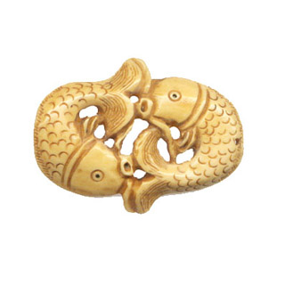 BONE COUPLE FISH 40X55MM ANTIQUE