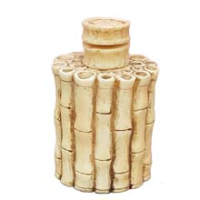 OX BONE CARVED BAMBOO SNUFF BOTTLE