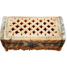 OX BONE CARVED JEWELRY BOX