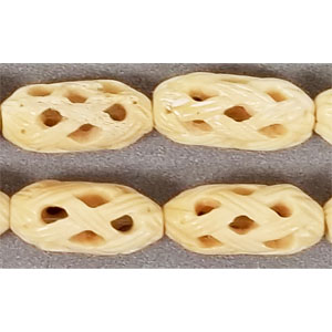 OX BONE CARVING TUBE MAT PATTERN 10X20MM NATURAL COLOR