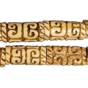 OX BONE CARVING TUBE LANTERN 10X20MM ANTIQUE COLOR