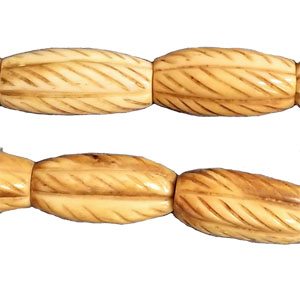 OX BONE CARVING TUBE TWIST LAFE 10X20MM ANTIQUE COLOR
