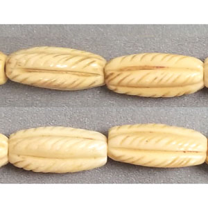 OX BONE CARVING TUBE TWIST LAFE 10X20MM NATURAL COLOR