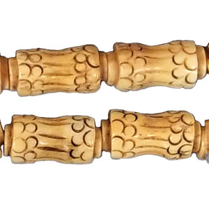 OX BONE CARVING TUBE BAMBOO 10X20MM ANTIQUE COLOR