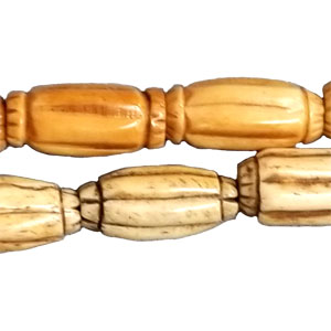 OX BONE CARVING TUBE MELON 10X20MM ANTIQUE COLOR