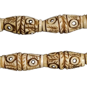OX BONE CARVING TUBE SIX HOLE 10X20MM ANTIQUE COLOR