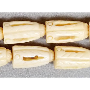 OX BONE CARVING TUBE THOUGH HOLE 4 PIECES 10X20MM NATURAL COLOR