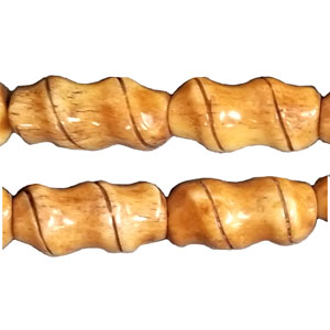 OX BONE CARVING TUBE BAMBOO 10X20MM ANTIQUE COLOR