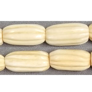 OX BONE CARVING TUBE LONG MELON 10X20MM NATURAL COLOR