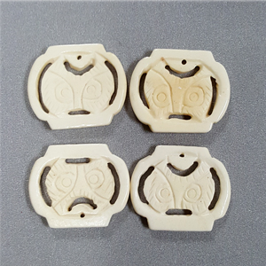 BONE OWL 25X30MM IVORY COLOR(4 PCS/BAG)