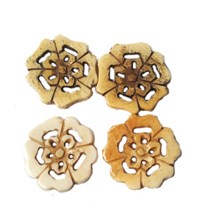 BONE FLOWER 27MM ANTIQUE (4PCS/BAG)