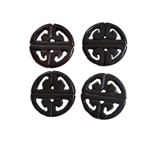 BONE CIRCLE 25MM BROWN (4PCS/BAG)