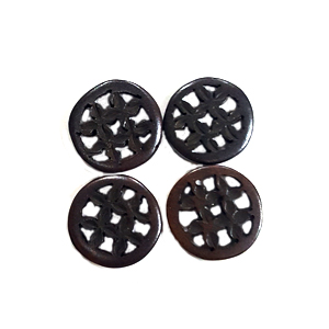 BONE CIRCLE 25MM BROWN (4PCS/BAG)
