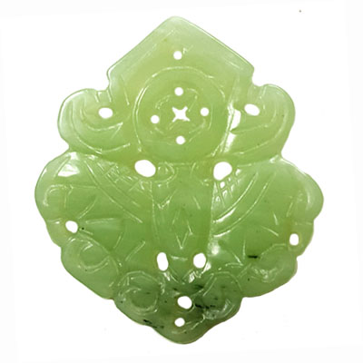 HSIU JADE BUTTERFLY WITH MONEY 54X62MM GREEN PENDANT