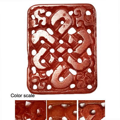 HSIU JADE KNOT 45X55MM RED PENDANT