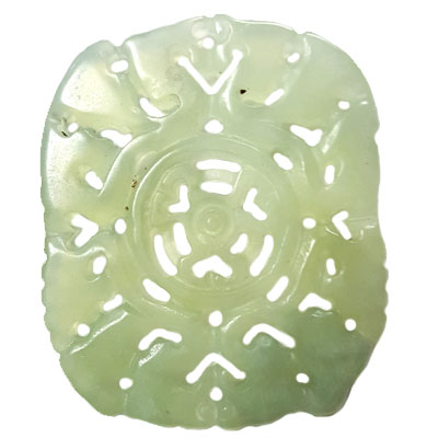 HSIU JADE KNOT 50X60MM GREEN PENDANT