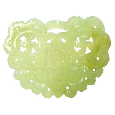 HSIU JADE BUTTERFLY 48X63MM GREEN PENDANT