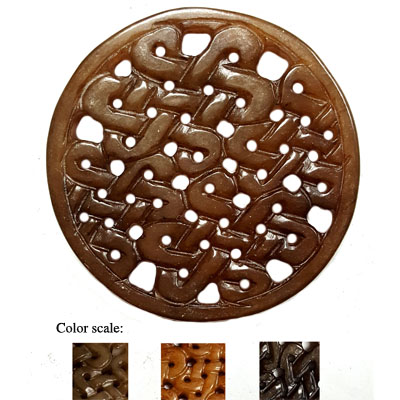 HSIU JADE KNOT 60MM BROWN PENDANT