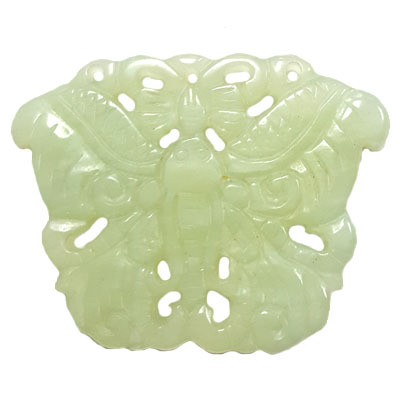 HSIU JADE BUTTERFLY 46X58MM GREEN PENDANT
