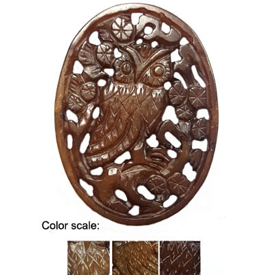 HSIU JADE OWL 45X60NN BROWN PENDANT