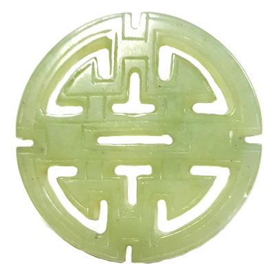 HSIU JADE KNOT 55MM GREEN PENDANT