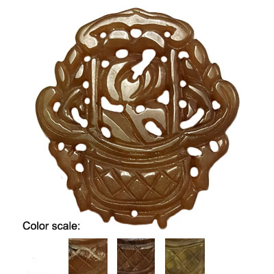 HSIU JADE BASKET 53X56MM BROWN PENDANT
