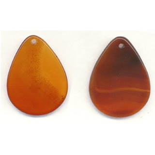 FLAT PEAR 30X40MM CARNELIAN
