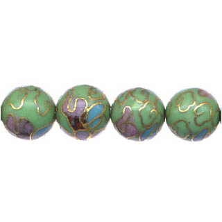 CLOISONNE 12MM APPLE GREEN