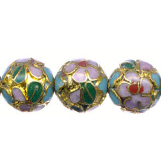 CLOISONNE 14MM GOLD