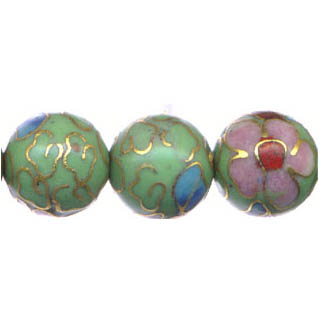 CLOISONNE 14MM APPLE GREEN