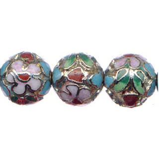 CLOISONNE 14MM SILVER