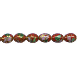 CLOISONNE RICE 07X10MM RED