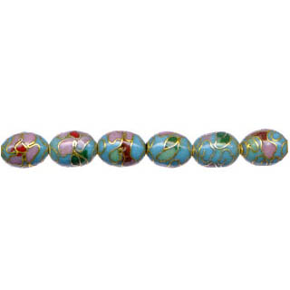 CLOISONNE RICE 07X10MM TURQUOISE